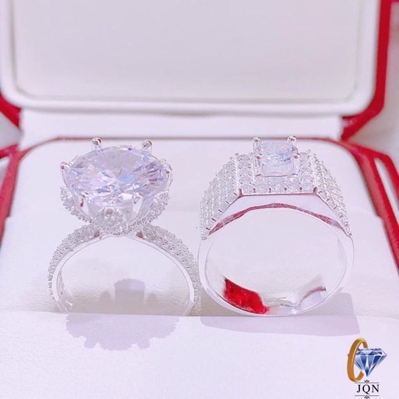 Nhẫn đôi nhẫn bạc cao cấp JQN mẫu mới ms15 chất liệu bạc chuẩn, món quà tặng tình yêu ý nghĩa