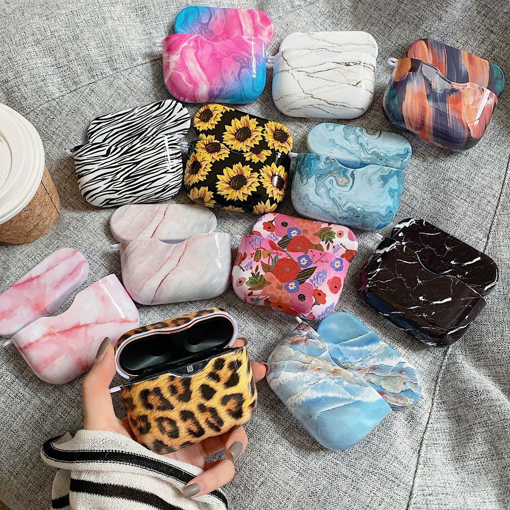 Ốp Vỏ Bảo Vệ Hộp Sạc Tai Nghe Sony WF-1000XM3 Không Dây Bằng Nhựa Cứng Họa Tiết Hoa / Đá Hoa C