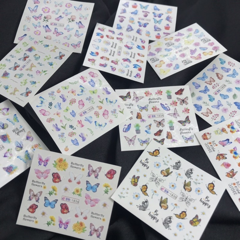 Sticker nước dán móng hoa bươm