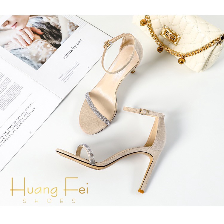 Giày sandal bít gót đính đá mã HF34 gót cao 7cm