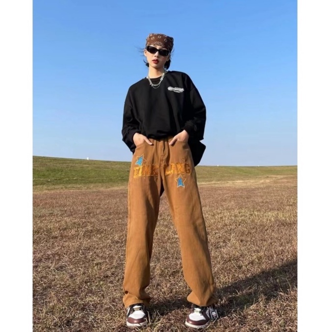 quần jean ống rộng đồ đôi thời trang quần jean nam cao cấp phong cách Hàn Quốcquần jean nữ chất đũi cao cấp quần baggy jean trẻ tuổi retro quần jean nam ống đứng