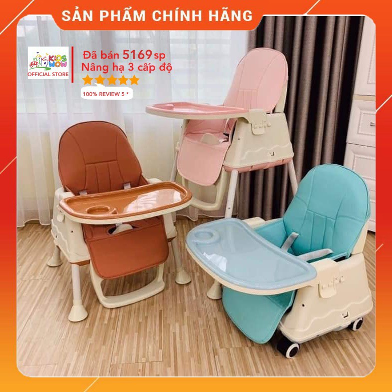 Ghế Ăn Dặm Đa Năng Hanbei Chính Hãng Đầy Đủ Phụ Kiện Đệm Bánh Xe Gấp Gọn cho bé