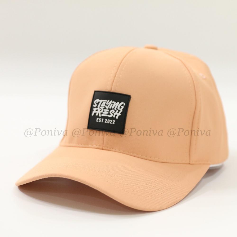 Mũ lưỡi trai ❤️ Nón kết phối tag cao su non in chữ staying fresh  chất kaki cao cấp form unisex  PONIVA siêu hot