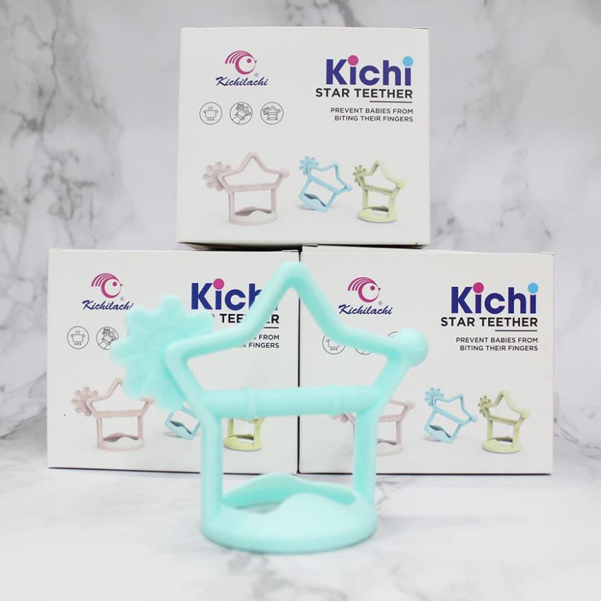 Gặm Nướu silicone mềm ngôi sao Kichilachi - xỏ đeo tay chống rơi cho Bé