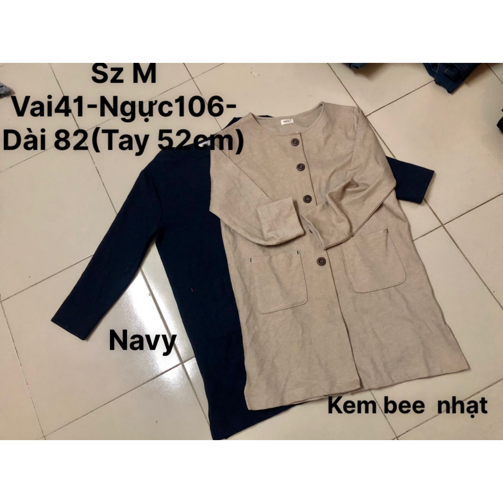 Áo Khoác Xuất Nhật Form Dài Tay Lỡ Có Túi 2 Bên - 3469