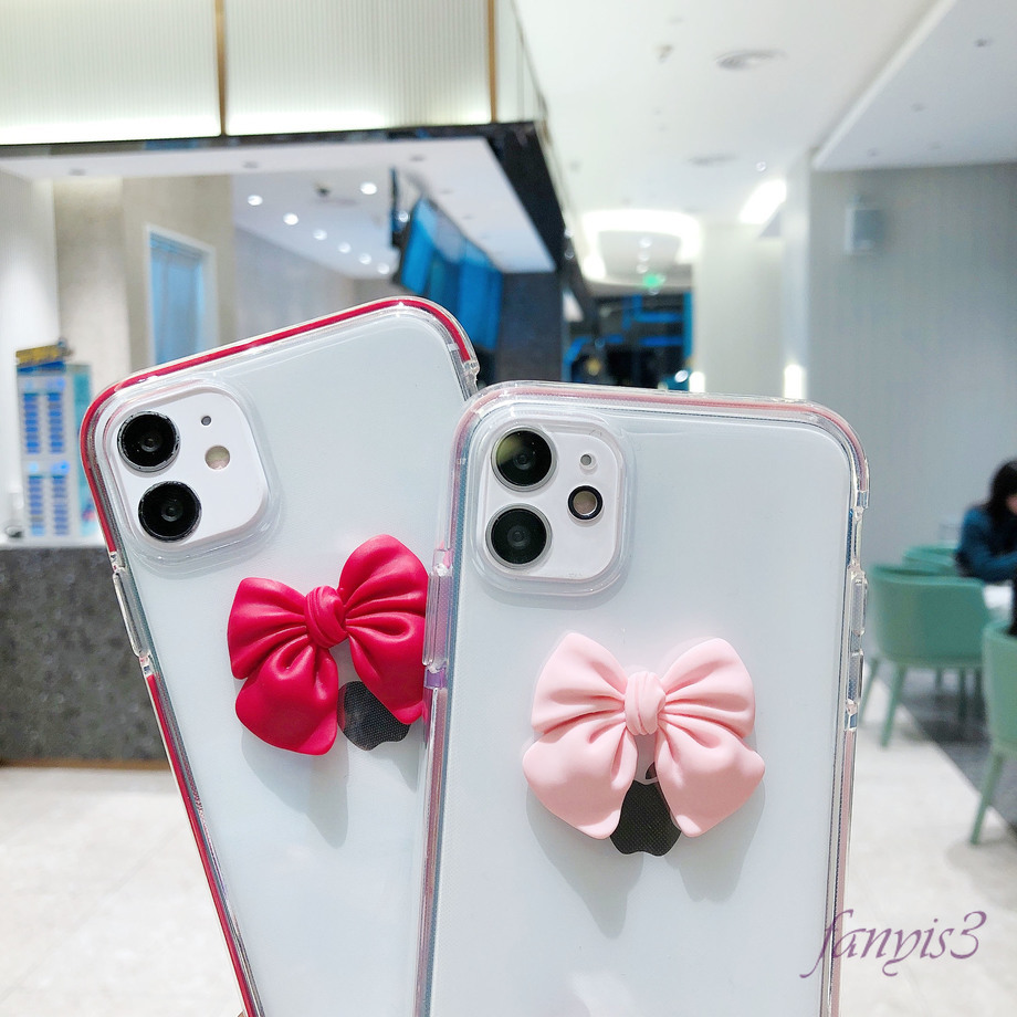 Iphone 12 11 Pro Max Se 2020 Xs Max Xr 12 Mini 6s 8 7 Plus Ốp điện thoại TPU mềm chống sốc đính nơ cho | BigBuy360 - bigbuy360.vn