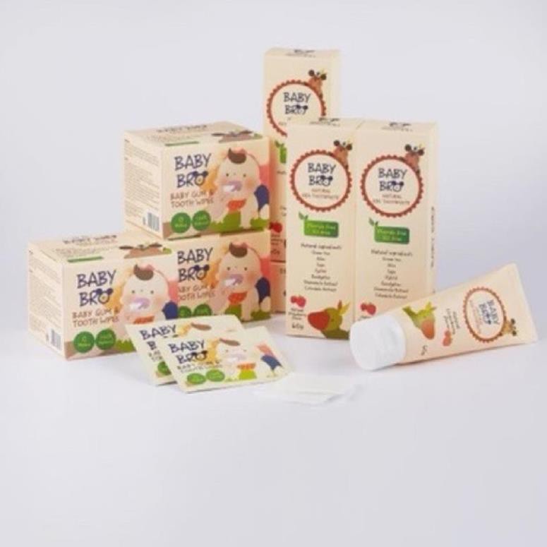 Kem đánh răng dược liệu cho bé Baby Bro cho trẻ em từ 6 tháng khi có răng sữa - Tiêu chuẩn Châu Âu