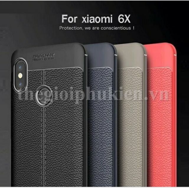 Ốp lưng xiaomi mi 6X/mi A2 silicon giả da,chống sốc auto Focus