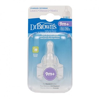 Núm ty Dr.Brown cổ hẹp Level 4, 9M+ (2 chiếc)