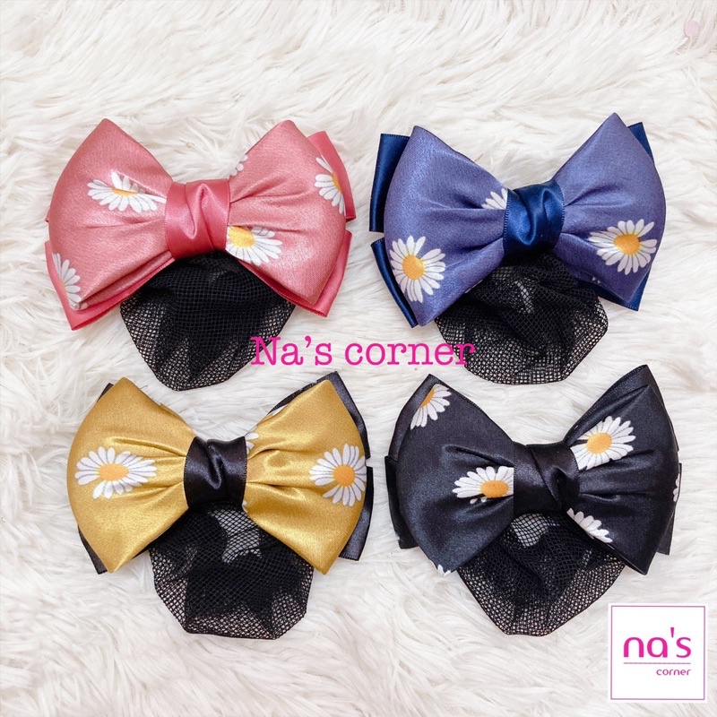 Kẹp lưới bới tóc búi tóc hoạ tiết cao cấp (1)