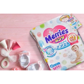 Tã bỉm quần merries cộng miếng nội địa nhật size m58+6/ l44+6/ xl 38+6/ m58/ l44/ xl 38