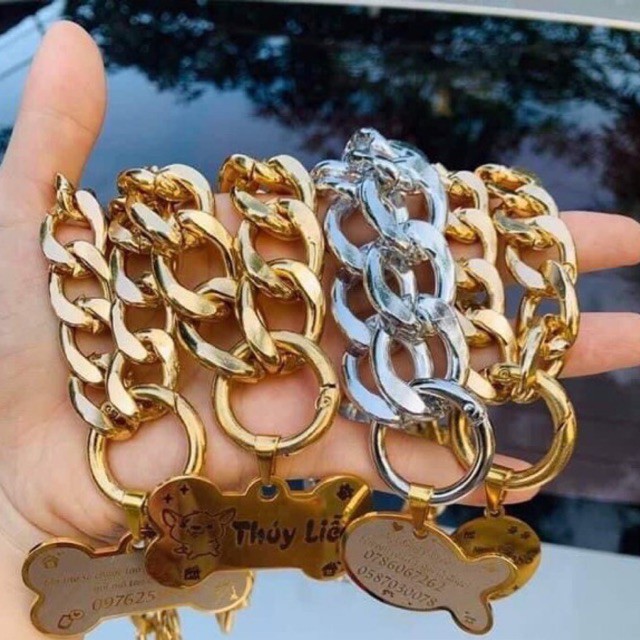 Vòng Cổ Mắt Xích Cho Chó Mèo Chưa Bao Gồm Thẻ Tên giahuypetshop