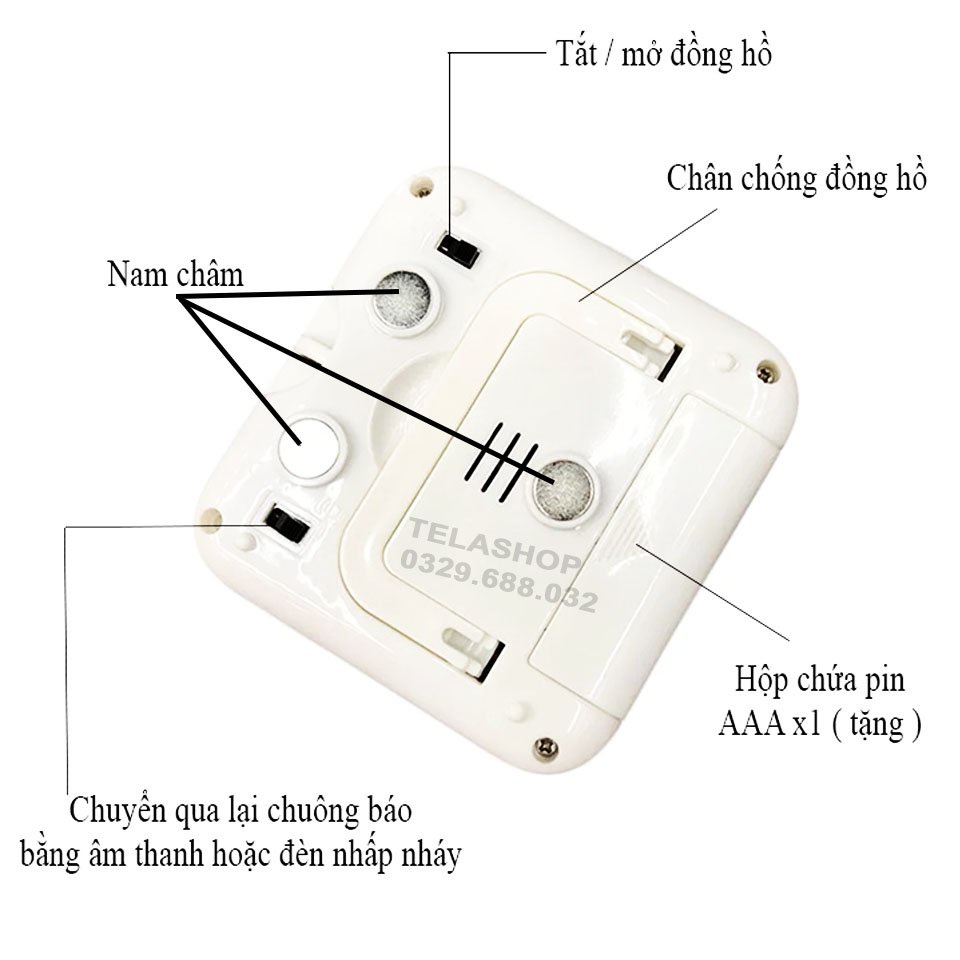 Đồng hồ bấm giờ học tập đa tính năng HX 106 tối đa đến 24h âm báo to nhỏ gọn