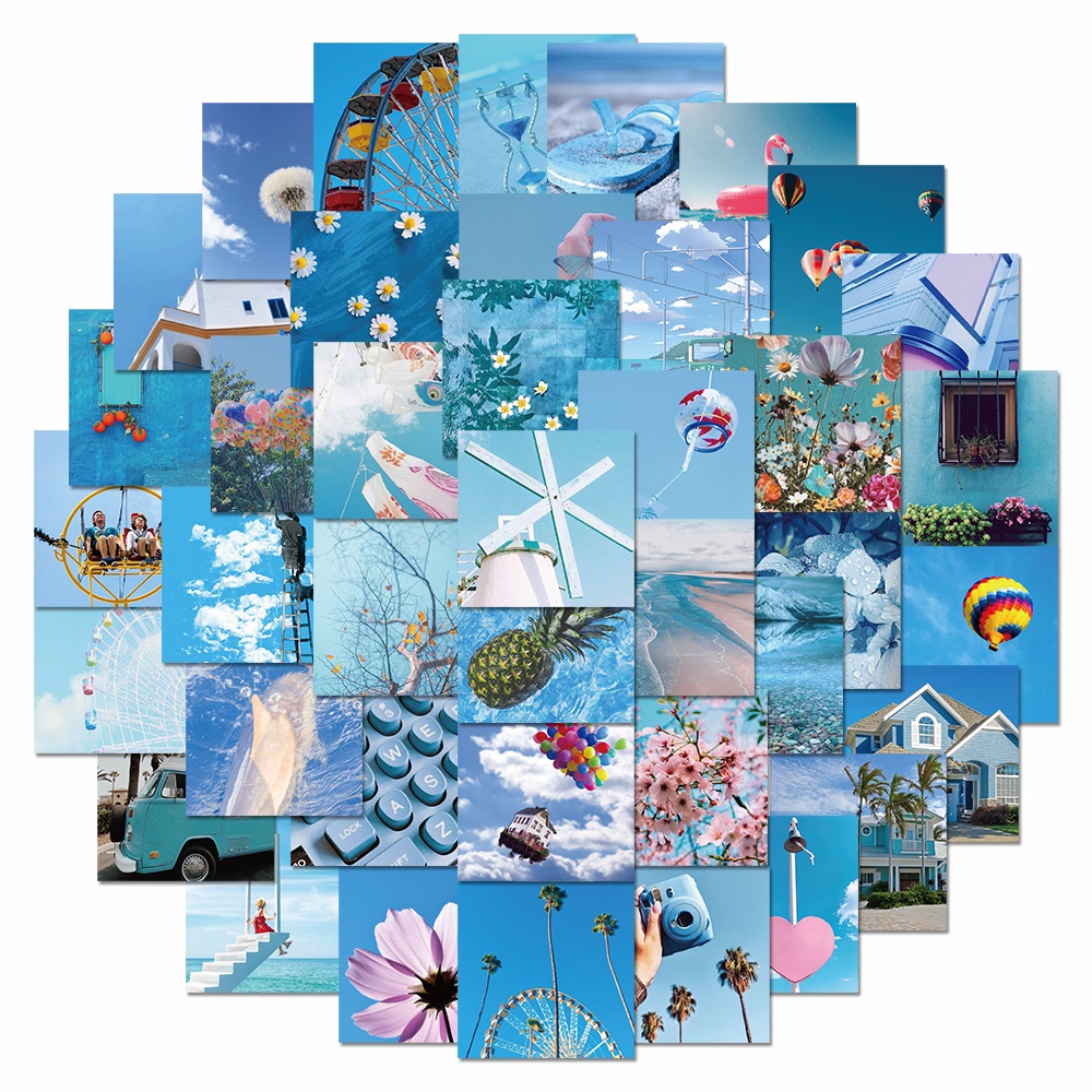 62 miếng dán trang trí sổ tay chống thấm nước hình phong cảnh xinh xắn