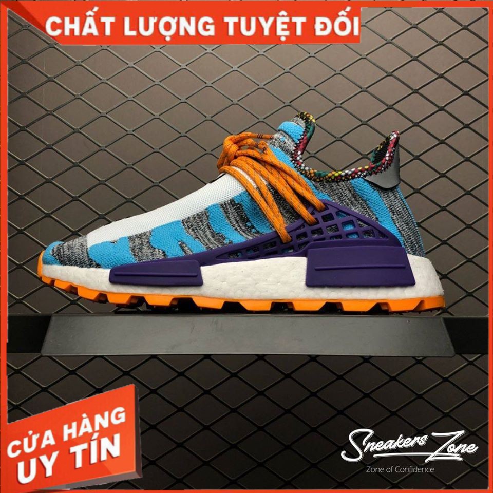 𝐑ẻ 𝐓Ế𝐓 (FREE SHIP + HỘP + QUÀ) Giày thể thao NMD Human Race Solar HU MB3L3 M1L3L3 Xám xanh đế cam ^ ; ོ , . :