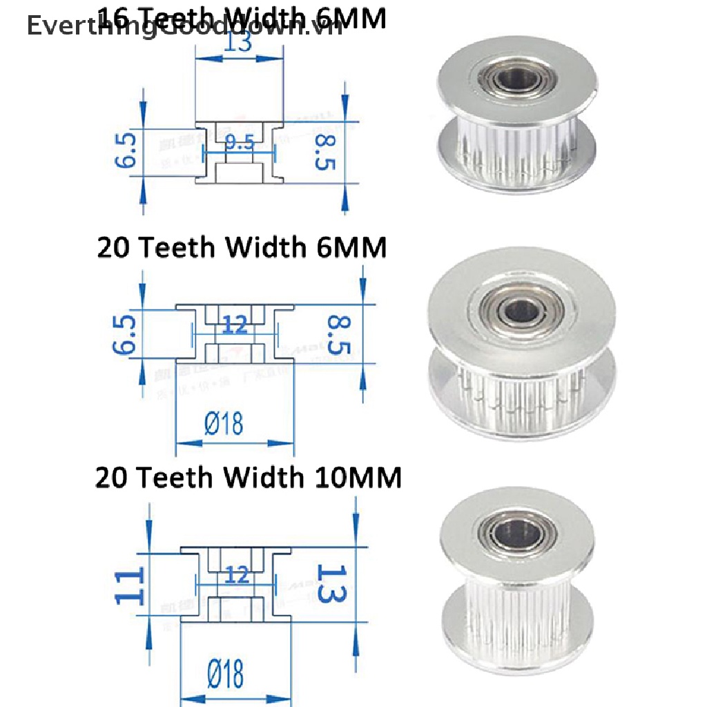Vòng Bi Ròng Rọc GT2 16T 20T 3 / 5mm Bore F 6mm Cho Máy In 3D