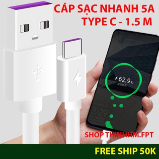 Dây Cáp Sạc Nhanh Qualcomm Quick Charge Nguồn 5A Lighting/Micro/Type C USB  Dài 1M - Sạc Iphone iPad / Android
