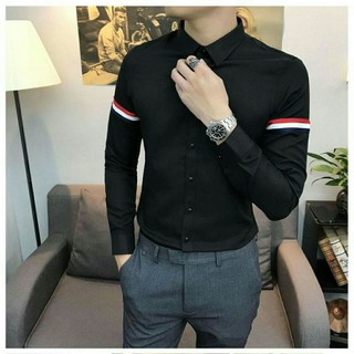 (𝐇𝐀̀𝐍𝐆 𝐒𝐈̣𝐍 𝐒𝐇𝐎𝐏) Áo sơ mi nam trắng phối kẻ tay đẹp bao chất, vải chuẩn vnxk - ẢNH THẬT