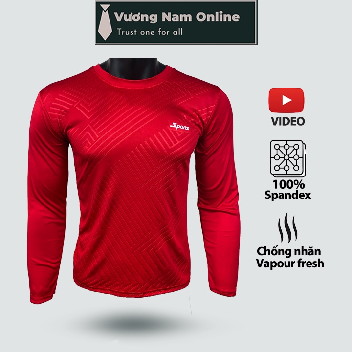 Áo giữ nhiệt nam, áo thun nam tay dài thể thao cổ tròn thun lạnh đẹp cao cấp dập vân VN21J