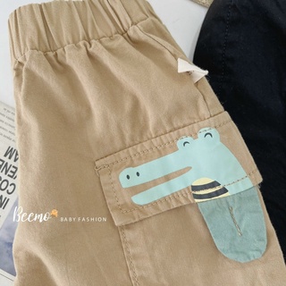Quần Short Kaki Cá Sấu Bé Trai Đen/Be-MS61