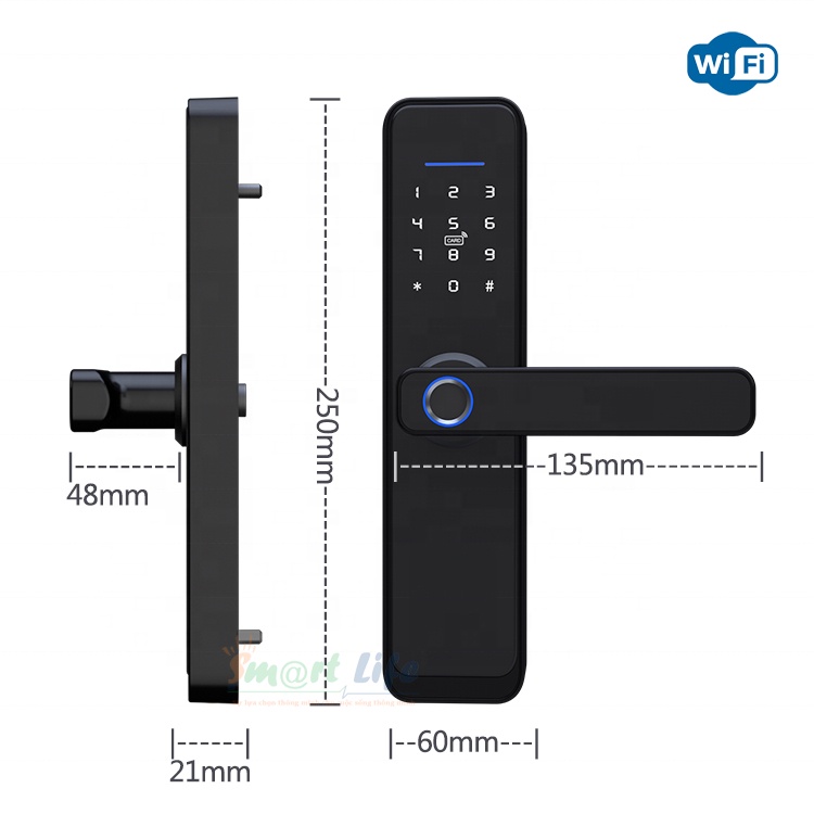 Khóa vân tay thông minh Tuya X2 Wifi mở khóa vân tay, thẻ từ, chìa cơ, mật khẩu, cảm ứng. app điện thoại