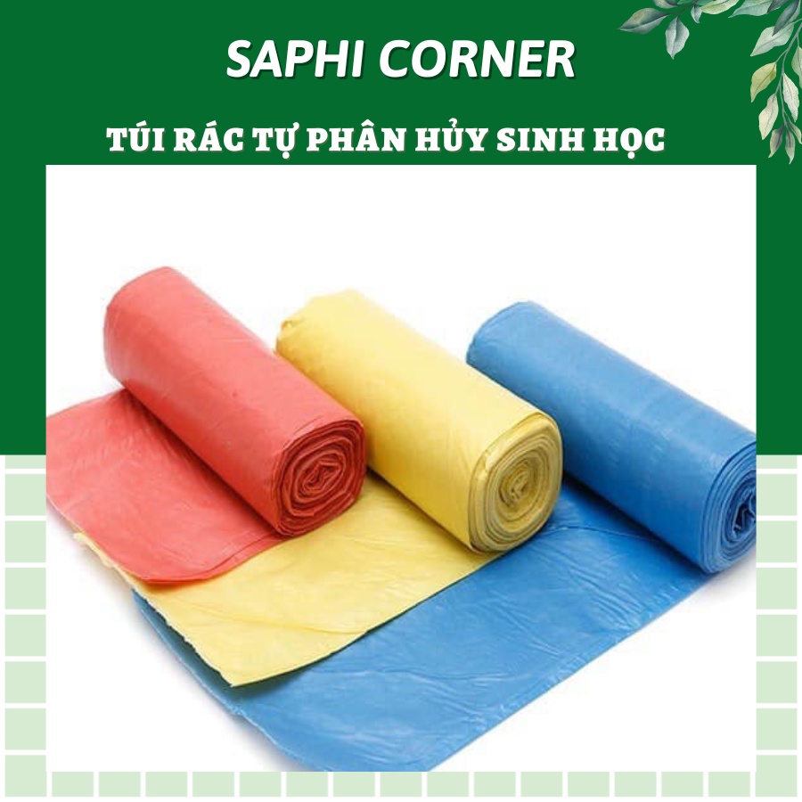 Túi rác sinh học tự phân hủy - bọc đựng rác bảo vệ môi trường, 1 túi 3cuộn siêu dày dai, sử dụng quanh năm -Saphi Corner