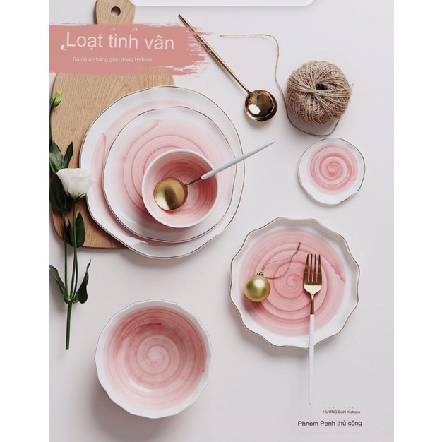 Bộ bát đĩa pastel Nebulea phong cách Bắc Âu hiện đại