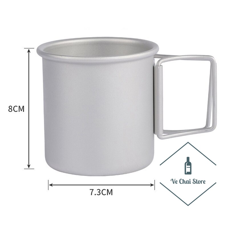 Cốc cắm trại gấp gọn hợp kim nhôm 300ml - ly xếp gọn cắm trại - du dịch - phượt