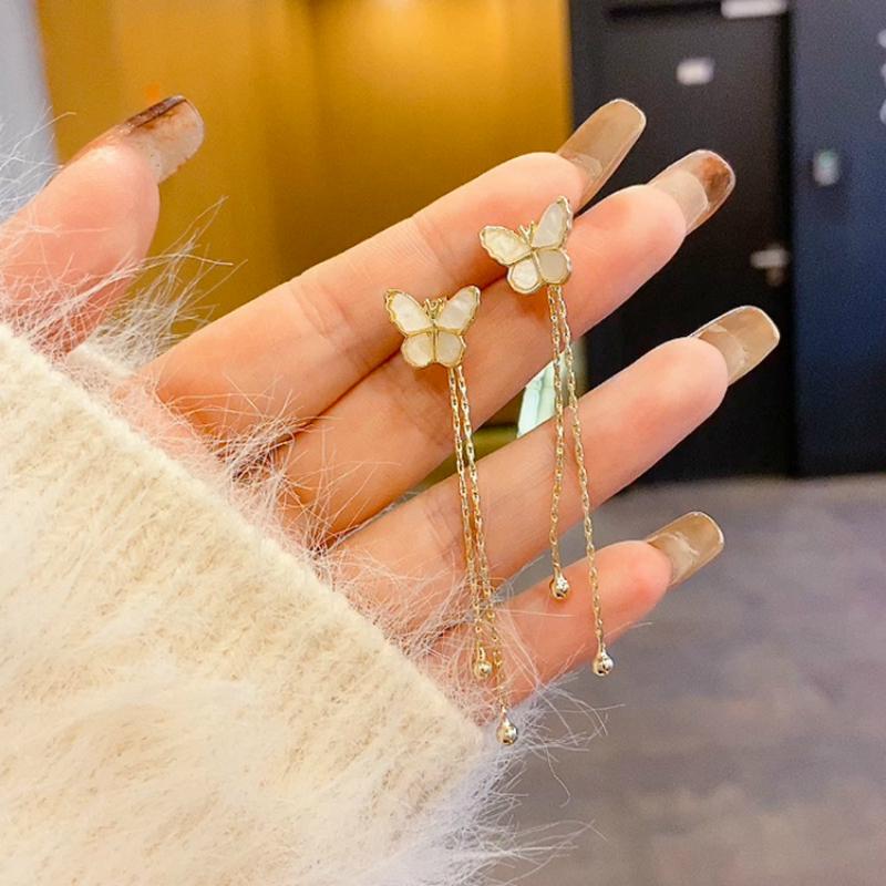 Hoa Tai Dáng Dài Thời Trang Phong Cách Hàn Quốc Cho Nữ