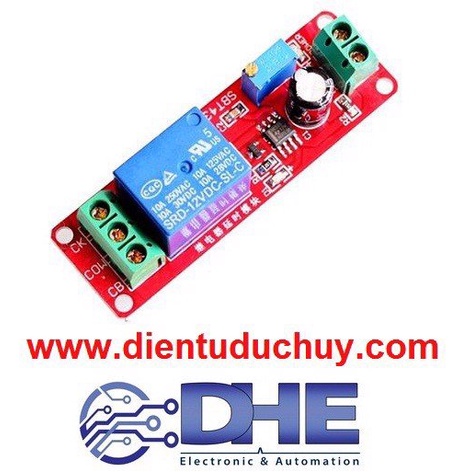 MẠCH TẠO TRỄ/TIMER TỪ 1S-10S NE555, NGÕ RA RELAY, LÀ LOẠI TIMER ON