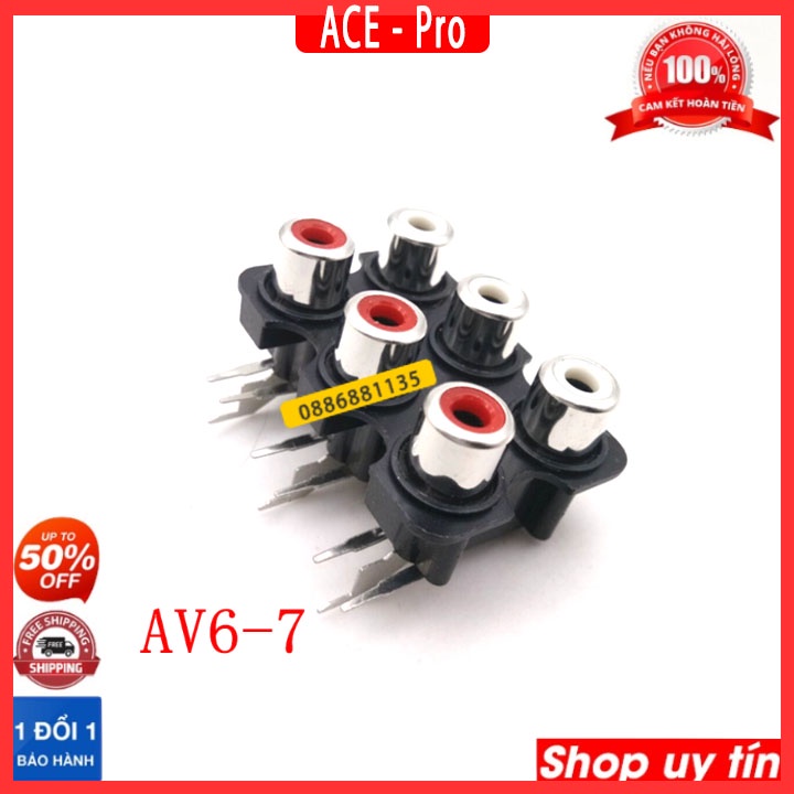 Trạm AV 6 lỗ chân cong RCA