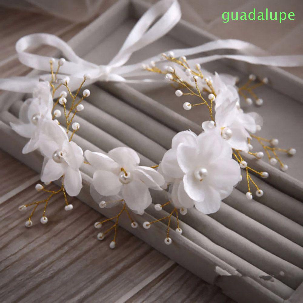 Vòng hoa đội đầu đính ngọc trai giả thời trang cho cô dâu