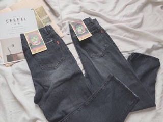 QUẦN BAGGY JEAN XÁM ĐEN