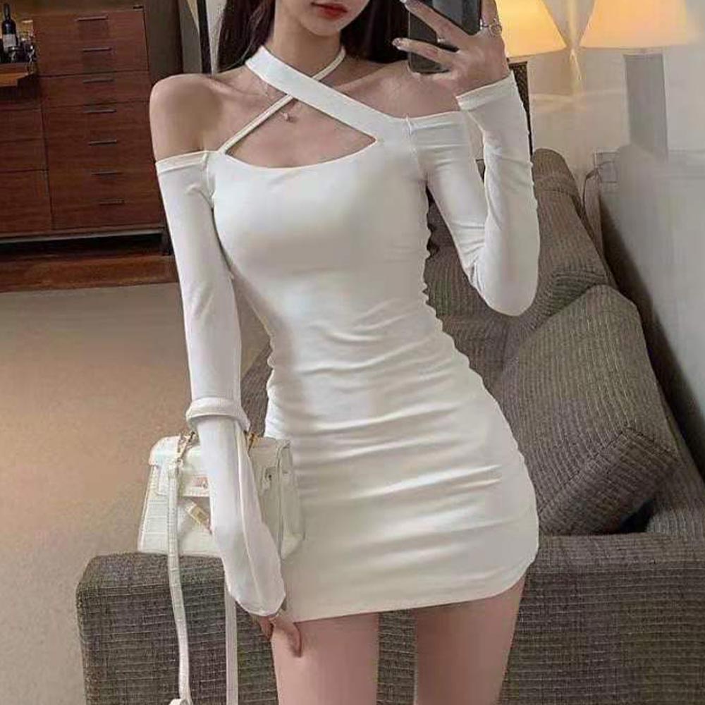 Đầm nữ dáng ôm trễ vai phong cách Hàn Quốc gợi cảm