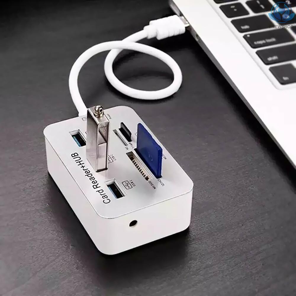 Bộ Chia Usb 3.0 Type C Hub 3.0 Kèm 3 Đầu Đọc Thẻ Nhớ Sd / Tf