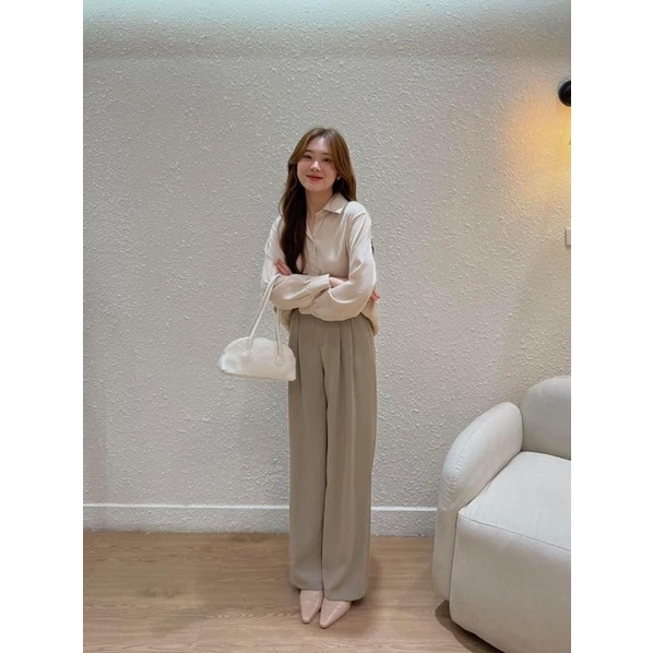 Q292 - quần suông culottes lưng chun dài 92-93cm