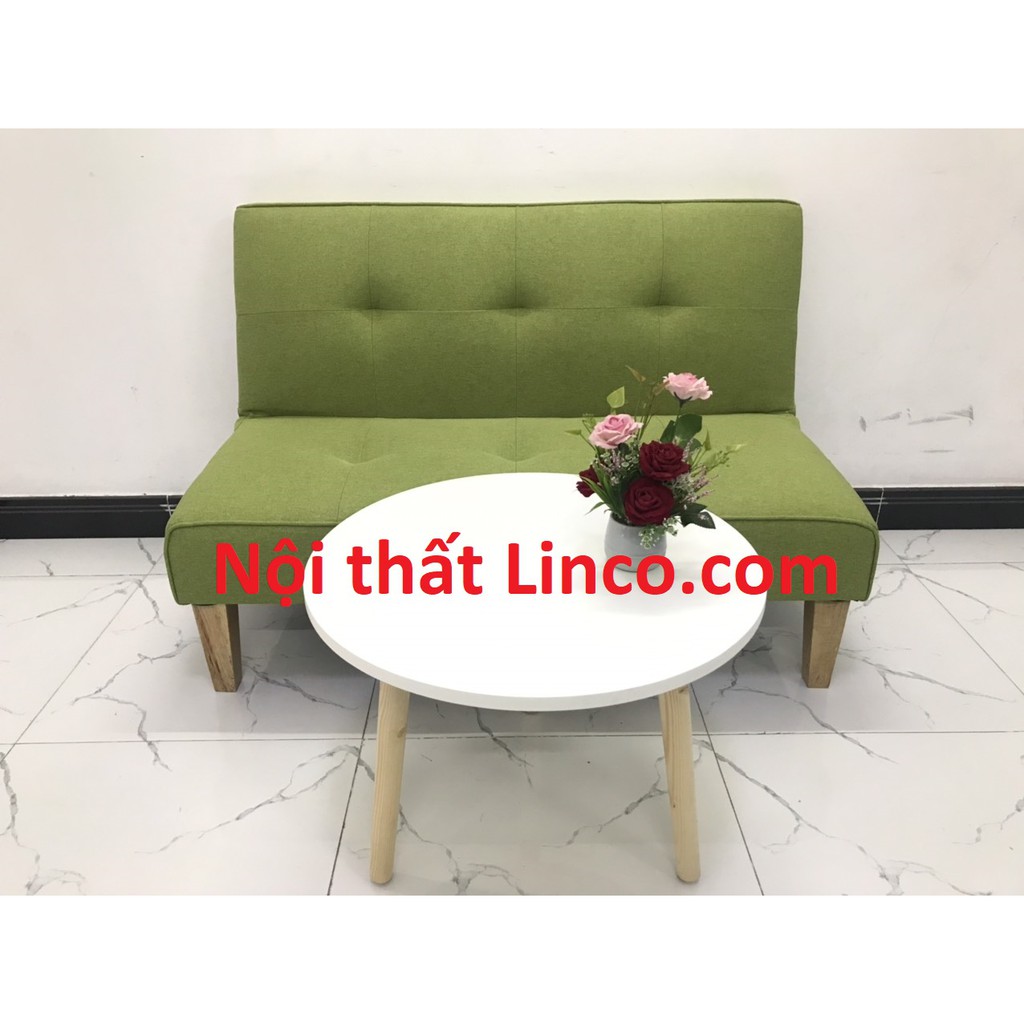 Bộ ghế sofa giường sofa bed phòng khách mini 1m2 xanh lá vải bố sofa giá rẻ Nội thất Linco HCM sài gòn