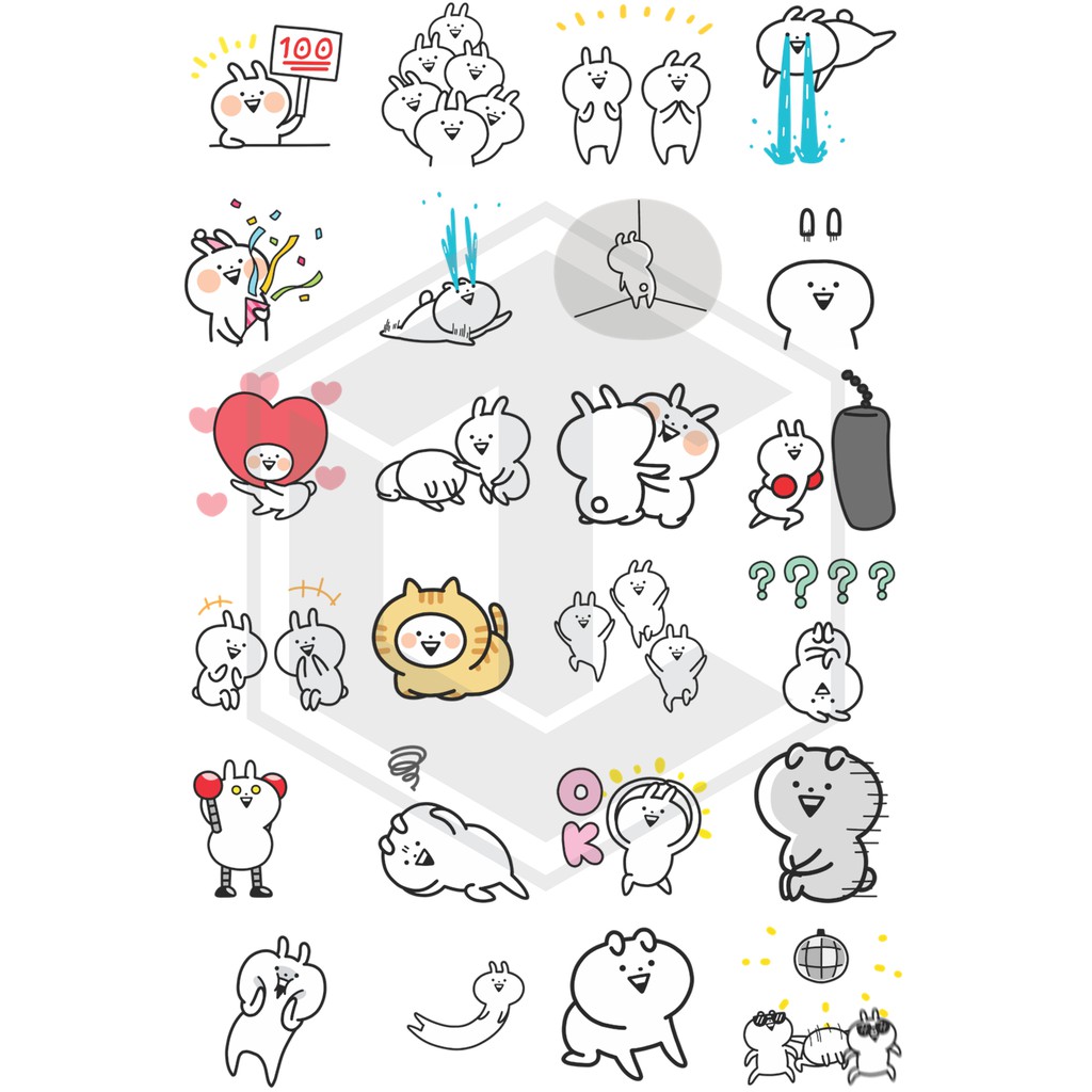 Sticker facebook Usagyuuun decal Shin Lung không thấm nước, dán nón bảo hiểm, laptop, điện thoại, Vali, xe...