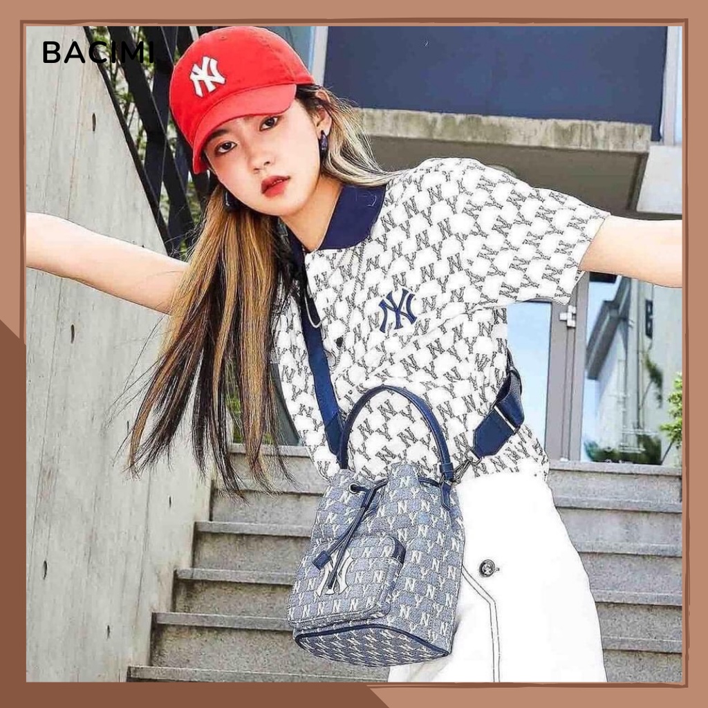 Áo Polo Thêu Chữ NY Trẻ Trung, Năng Động, áo thun cotton chất mát hai màu BACIMI