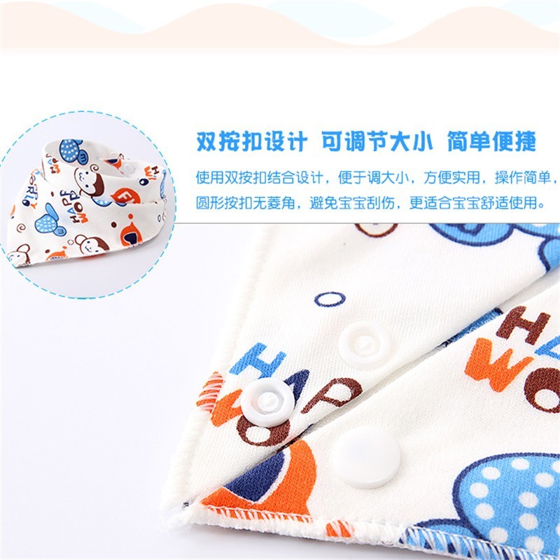 Yếm Ăn Cotton Hai Lớp Hình Tam Giác Cho Bé