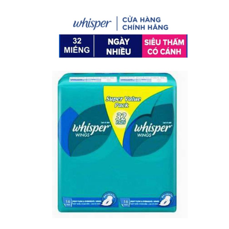 Băng vệ sinh Whisper có cánh đêm 32 miếng