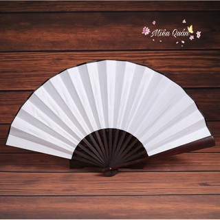 Quạt xoè cầm tay trơn 2 mặt
