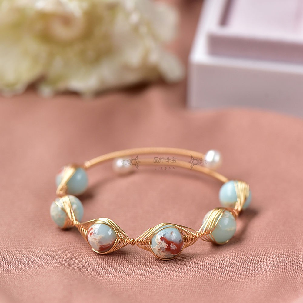 Vòng Tay Chuỗi Hạt Đá Mắt Quỷ 14k Tự Nhiên Dễ Thương