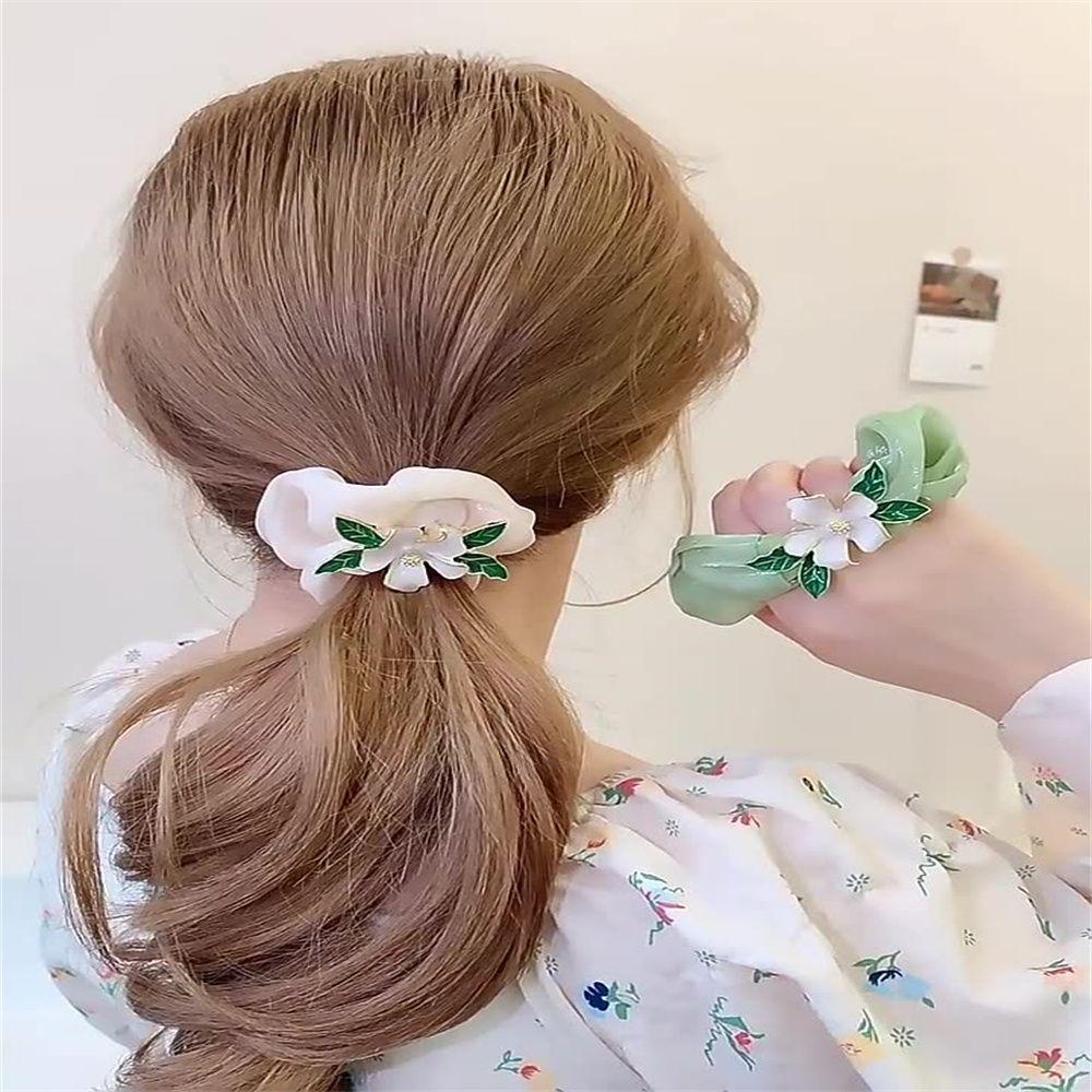 Dây Cột Tóc Co Giãn Đính Hoa Thời Trang Cho Nữ