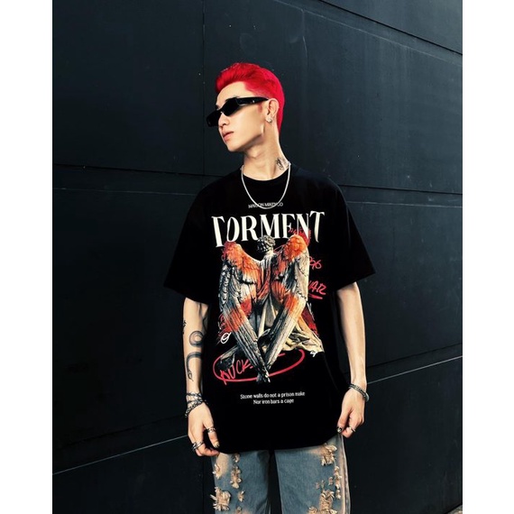 Áo Thun Tay Lỡ MIKENCO TORMENT, áo phông unisex Form rộng oversize, chất liệu Cotton. KKIM Shop