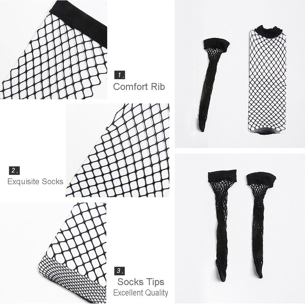 Vớ lưới cổ cao màu đen thoáng khí thời trang quyến rũ cho nữ