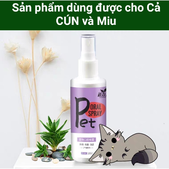 Xịt thơm miệng cho thú cưng Dorrikey 120ml - Súc miệng làm sạch răng miệng cho chó mèo - Hàng chính hãng Date mới