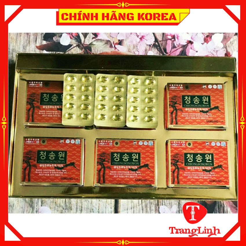 Tinh dầu thông đỏ hàn quốc Cheongsongwon cao cấp, hộp đỏ 180 viên - tranglinhkorea