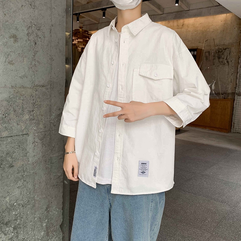 Summer Fashion Men's Summer Fashion Short Sleeve Shirt With Plain Color