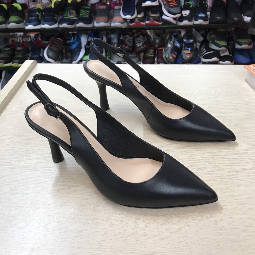 Giầy Hở Gót Mũi Nhọn Da Thật VNXK